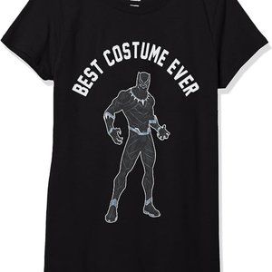 MARVEL Girls Black T-Shirt XS 3/4 Black Panther "Best Costume Ever" Tee S/S NEW